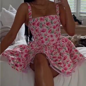 Sugar Thrillz Floral Corset Dress Sz L